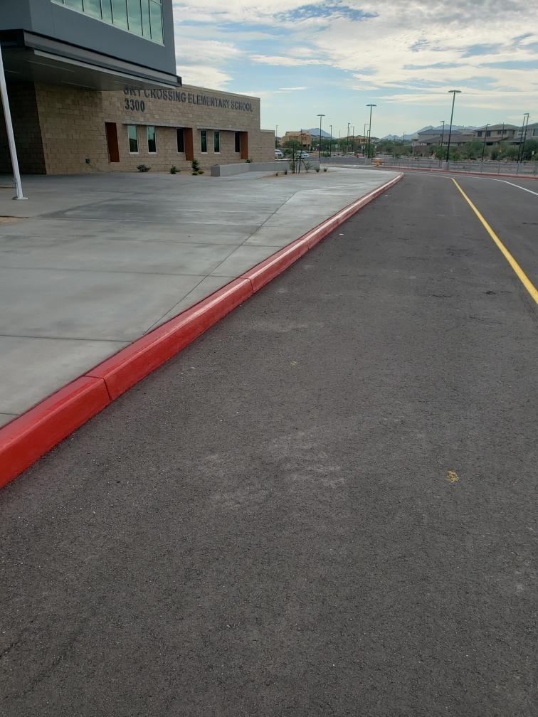 red painted curb